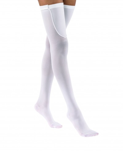 ANTI-EMB STOCKING 18 THIGH CLOSED TOE WHITE SM